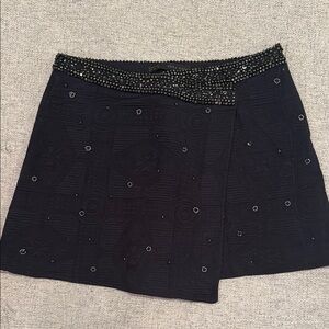 Zara Black Embellished Skirt Size Small